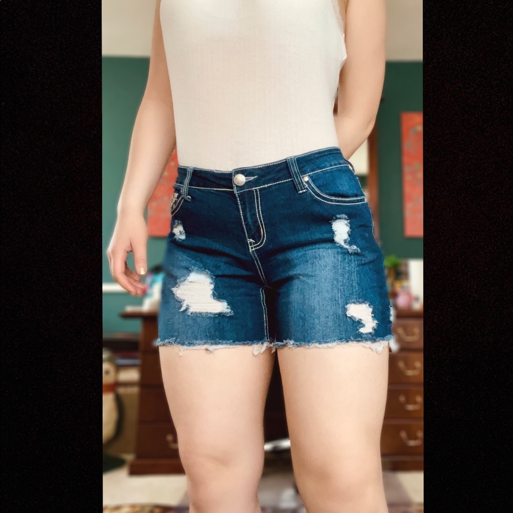 Bedazzled Ripped Jean Shorts!